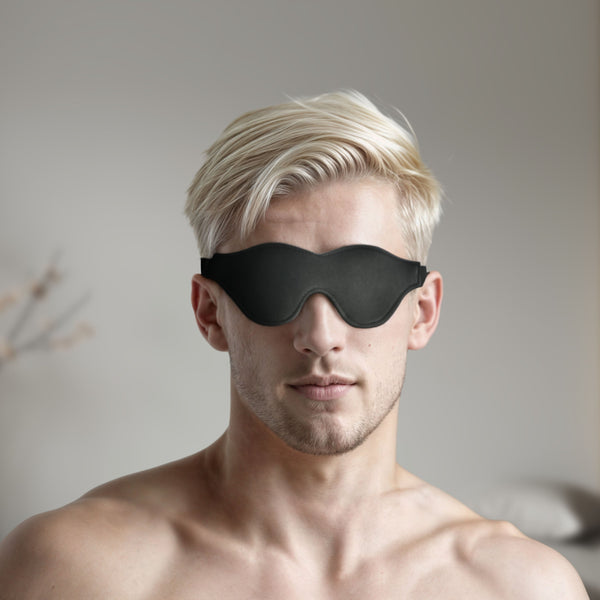 Fleece Lined Leather Blindfold