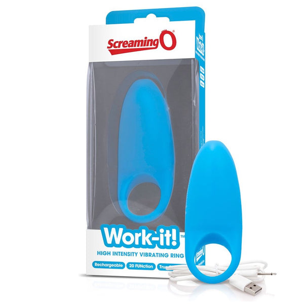 Screaming O Charged Work-It! High Intensity Rechargeable Cock Ring (3 Colours Available) - Extreme Toyz Singapore - https://extremetoyz.com.sg - Sex Toys and Lingerie Online Store - Bondage Gear / Vibrators / Electrosex Toys / Wireless Remote Control Vibes / Sexy Lingerie and Role Play / BDSM / Dungeon Furnitures / Dildos and Strap Ons / Anal and Prostate Massagers / Anal Douche and Cleaning Aide / Delay Sprays and Gels / Lubricants and more...  Edit alt text