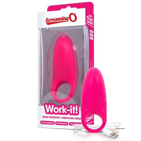 Screaming O Charged Work-It! High Intensity Rechargeable Cock Ring (3 Colours Available) - Extreme Toyz Singapore - https://extremetoyz.com.sg - Sex Toys and Lingerie Online Store - Bondage Gear / Vibrators / Electrosex Toys / Wireless Remote Control Vibes / Sexy Lingerie and Role Play / BDSM / Dungeon Furnitures / Dildos and Strap Ons / Anal and Prostate Massagers / Anal Douche and Cleaning Aide / Delay Sprays and Gels / Lubricants and more...  Edit alt text
