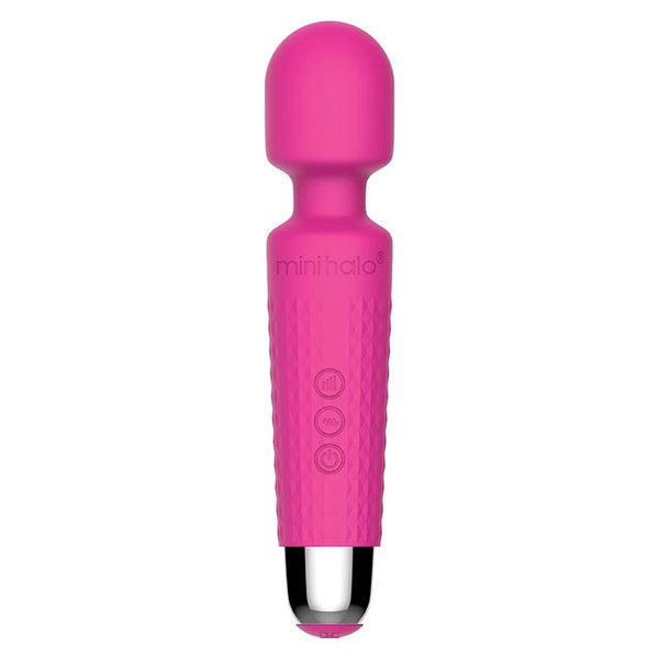 Mini Halo 20x Rechargeable Wand Vibrator - Pink