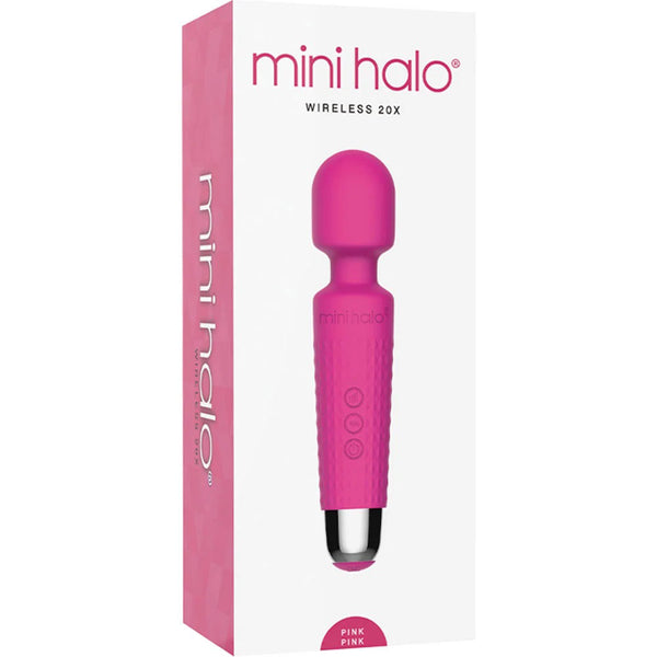 Mini Halo 20x Rechargeable Wand Vibrator - Pink