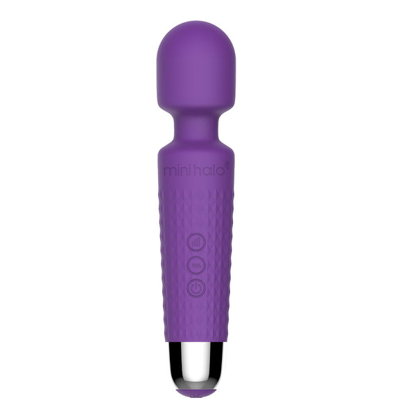 Mini Halo 20x Rechargeable Wand Vibrator - Purple