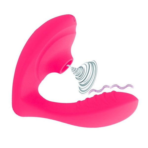 Beso Plus Rechargeable Air Pulse Suction G-Spot Vibrator - Pink