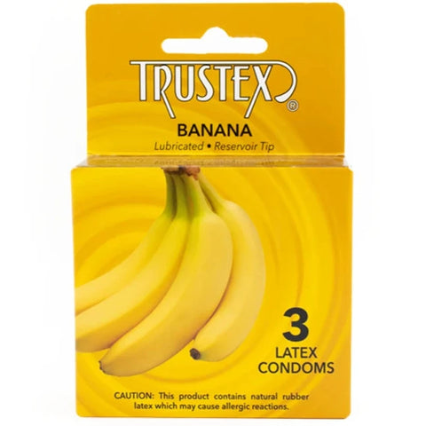 Banana Flavored Lubricated Condoms - 3 Pack