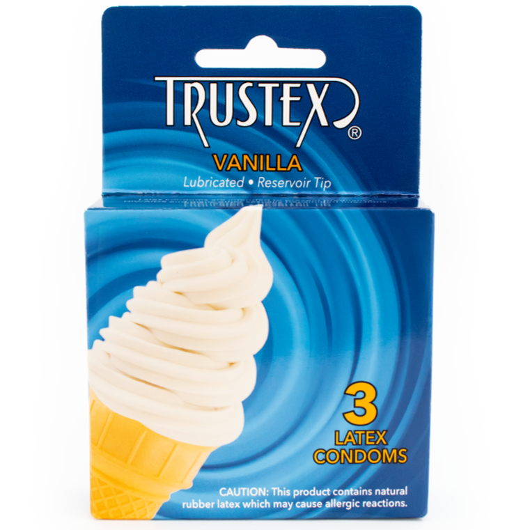 Vanilla Flavored Lubricated Condoms - 3 Pack