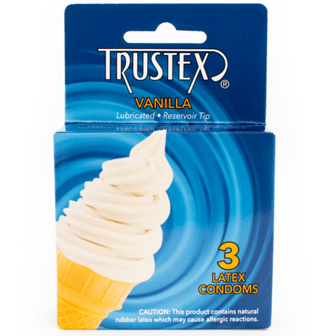 Vanilla Flavored Lubricated Condoms - 3 Pack