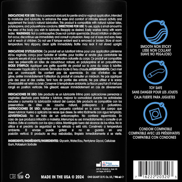 Pure Water Water-Based Luxury Lubricant - 946ml