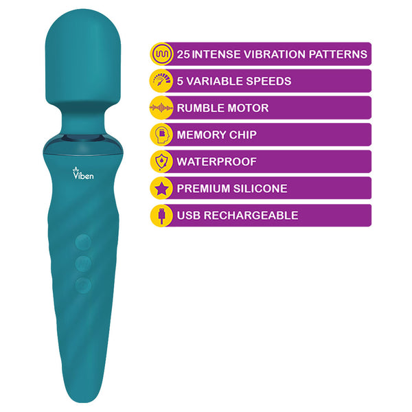 Viben Fierce Ocean Intense Rechargeable Wand Massager - Extreme Toyz Singapore - https://extremetoyz.com.sg - Sex Toys and Lingerie Online Store - Bondage Gear / Vibrators / Electrosex Toys / Wireless Remote Control Vibes / Sexy Lingerie and Role Play / BDSM / Dungeon Furnitures / Dildos and Strap Ons &nbsp;/ Anal and Prostate Massagers / Anal Douche and Cleaning Aide / Delay Sprays and Gels / Lubricants and more...