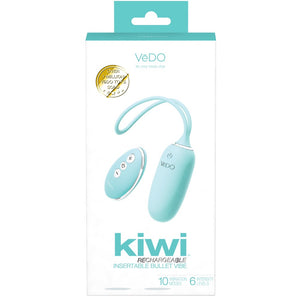 Kiwi Rechargeable Insertable Bullet Vibe with Remote - Turquoise