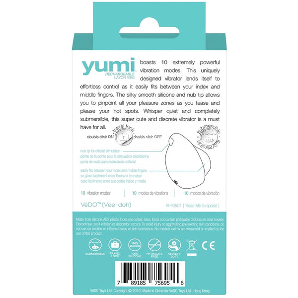 Yumi Rechargeable Finger Layon Vibe - Turquoise