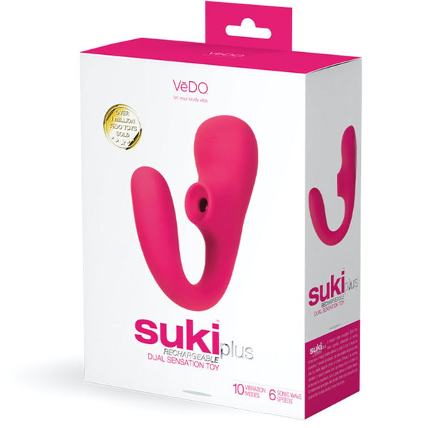 Suki Plus Rechargeable Dual Sonic Vibe - Pink