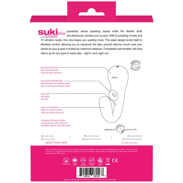 Suki Plus Rechargeable Dual Sonic Vibe - Pink