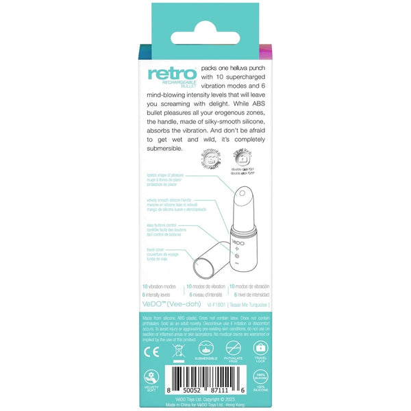 Retro Rechargeable Bullet - Turquoise