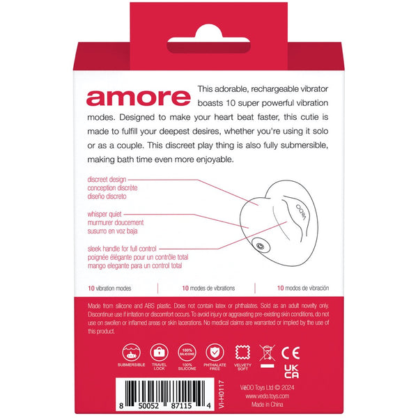 Amore Rechargeable Pleasure Layon Vibe - Red