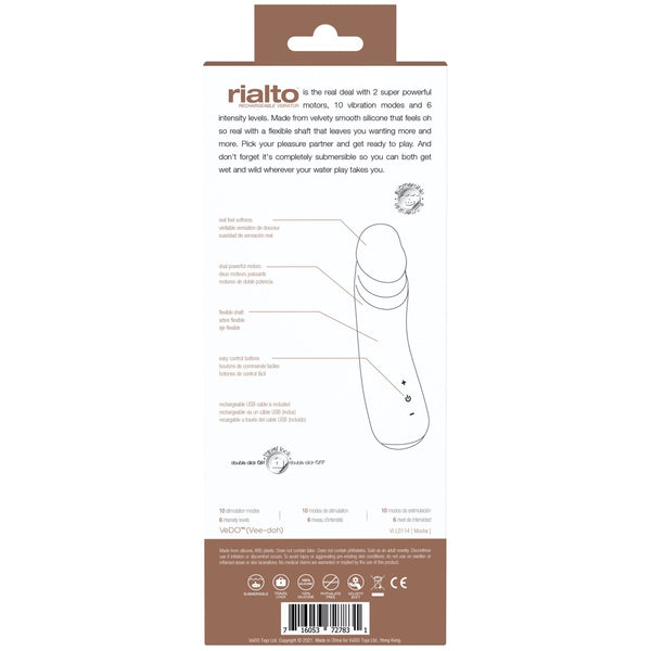 Rialto Rechargeable Vibrator - Mocha