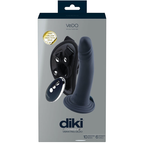 Diki Rechargeable Vibrating Dildo Strap On Harness with Remote Control