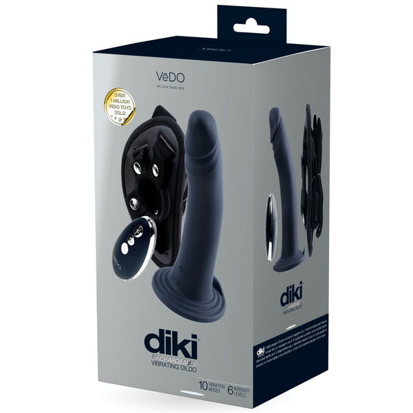 Diki Rechargeable Vibrating Dildo Strap On Harness with Remote Control