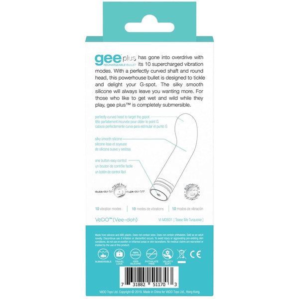 Gee Plus Rechargeable Bullet - Turquoise