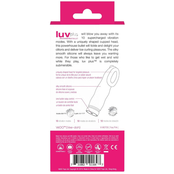 Luv Plus Rechargeable Clitoral Bullet Vibe - Pink