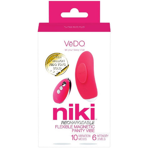 Niki Rechargeable Flexible Magnetic Panty Vibe with Remote - Pink