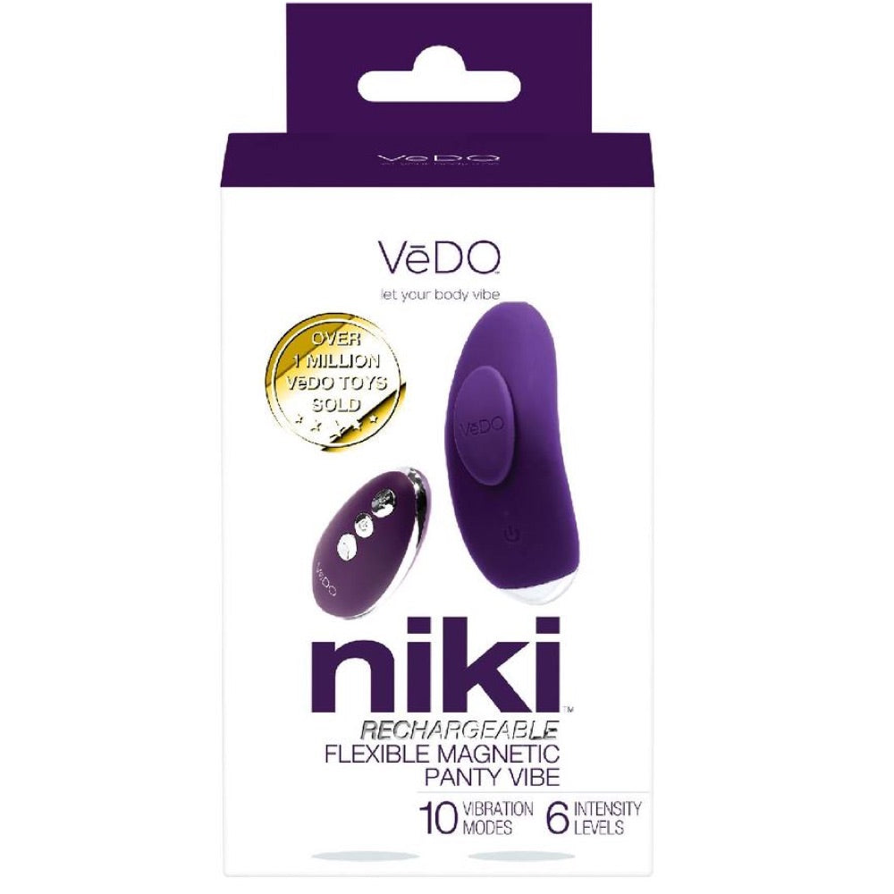 Niki Rechargeable Flexible Magnetic Panty Vibe with Remote - Purple