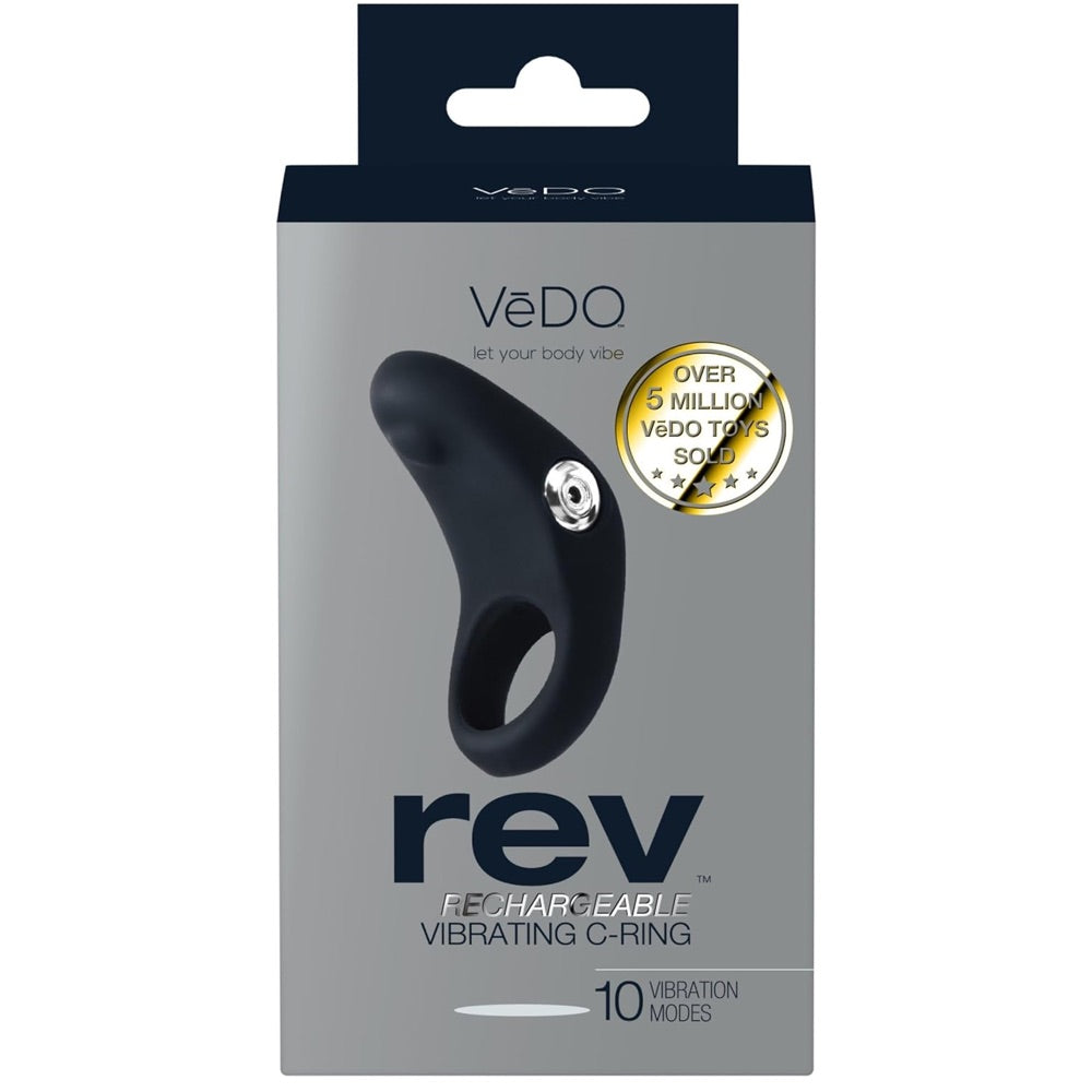 Rev Rechargeable Vibrating C-Ring - Black