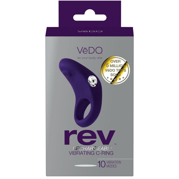 Rev Rechargeable Vibrating C-Ring - Purple