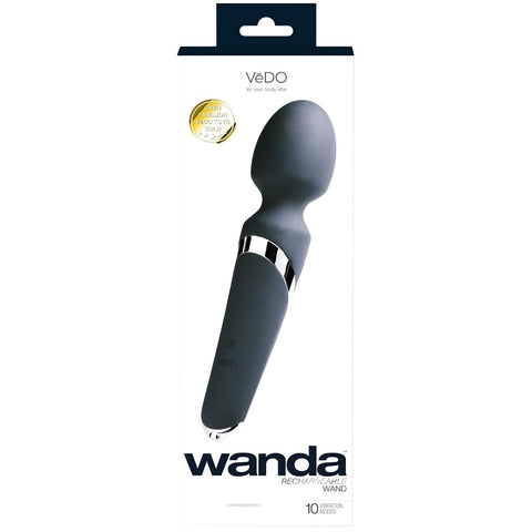 Wanda Rechargeable Wand Vibrator - Black