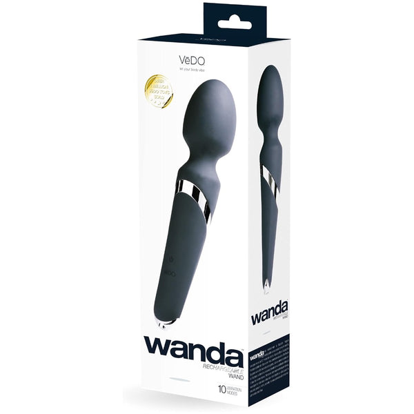 Wanda Rechargeable Wand Vibrator - Black