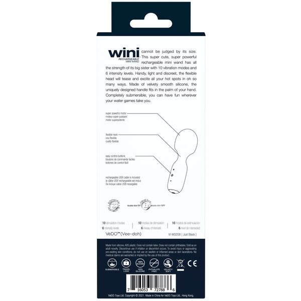 Wini Rechargeable Mini Wand - Black