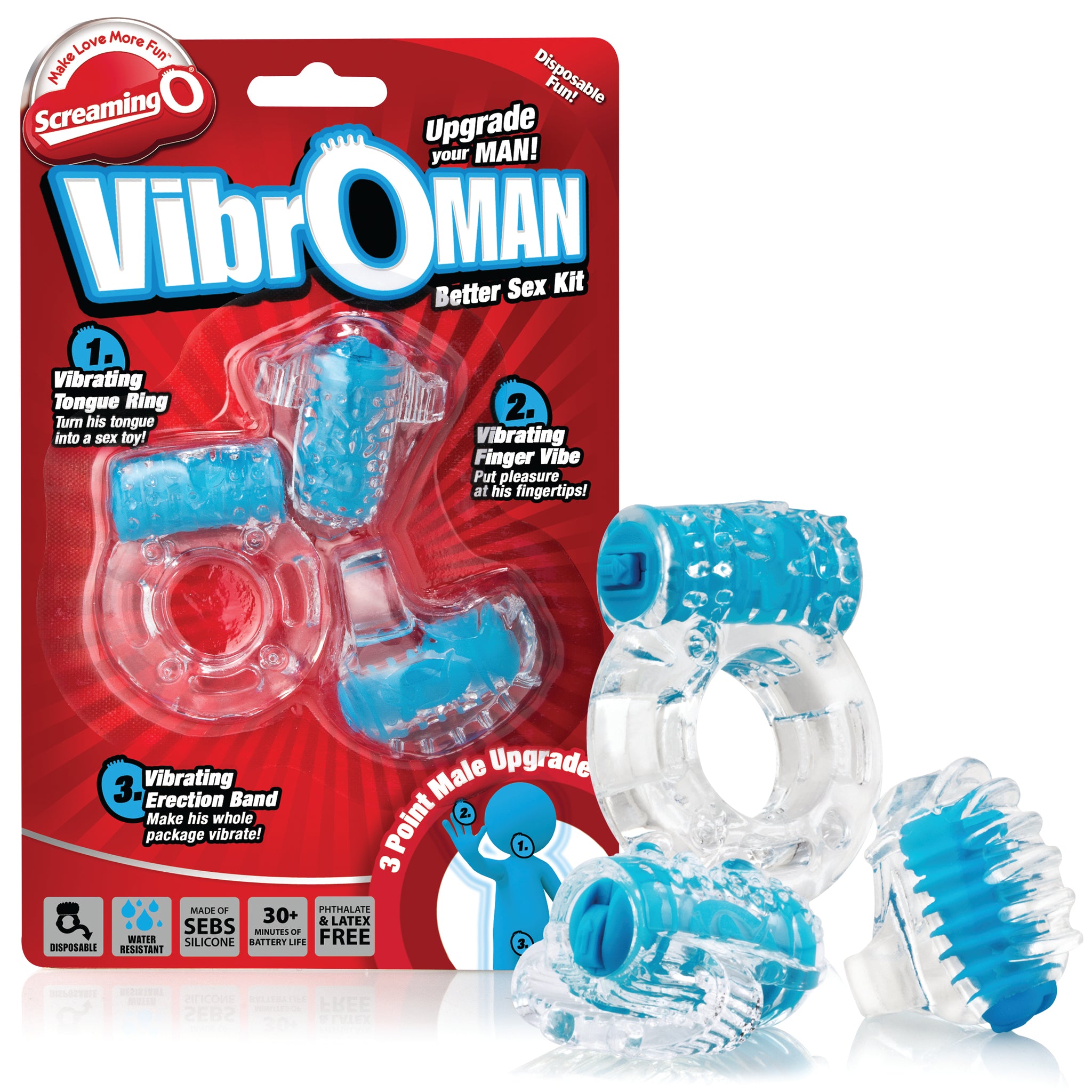 VibrOman All-In-One Better Sex Kit - Blue