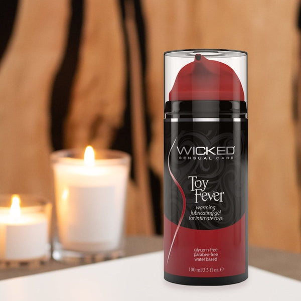 Wicked Sensual Care Toy Fever Warming Lubricating Gel for Intimate Toys - 3.3 oz. - Extreme Toyz Singapore - https://extremetoyz.com.sg - Sex Toys and Lingerie Online Store - Bondage Gear / Vibrators / Electrosex Toys / Wireless Remote Control Vibes / Sexy Lingerie and Role Play / BDSM / Dungeon Furnitures / Dildos and Strap Ons &nbsp;/ Anal and Prostate Massagers / Anal Douche and Cleaning Aide / Delay Sprays and Gels / Lubricants and more...