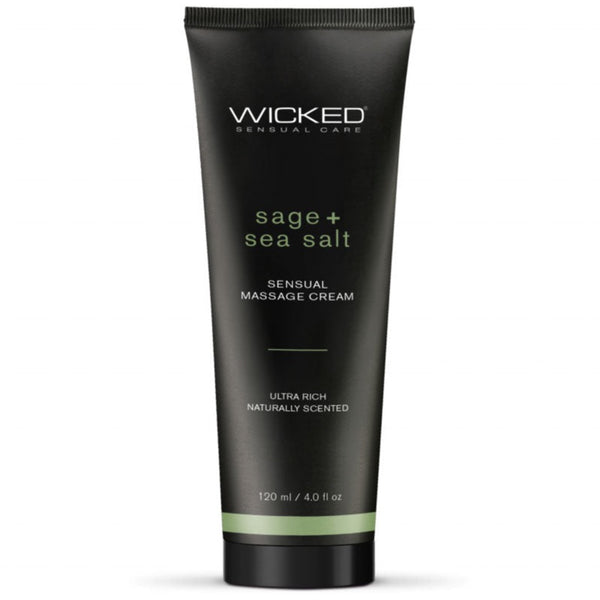 Wicked Sensual Care Sage + Sea Salt Ultra Rich Naturally Scented Sensual Massage Cream - 4 oz. - Extreme Toyz Singapore - https://extremetoyz.com.sg - Sex Toys and Lingerie Online Store - Bondage Gear / Vibrators / Electrosex Toys / Wireless Remote Control Vibes / Sexy Lingerie and Role Play / BDSM / Dungeon Furnitures / Dildos and Strap Ons &nbsp;/ Anal and Prostate Massagers / Anal Douche and Cleaning Aide / Delay Sprays and Gels / Lubricants and more...