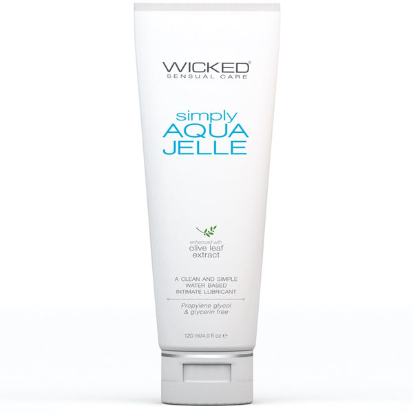 Wicked Sensual Care Simply Aqua Jelle Lubricant - 4 oz. - Extreme Toyz Singapore - https://extremetoyz.com.sg - Sex Toys and Lingerie Online Store - Bondage Gear / Vibrators / Electrosex Toys / Wireless Remote Control Vibes / Sexy Lingerie and Role Play / BDSM / Dungeon Furnitures / Dildos and Strap Ons &nbsp;/ Anal and Prostate Massagers / Anal Douche and Cleaning Aide / Delay Sprays and Gels / Lubricants and more...