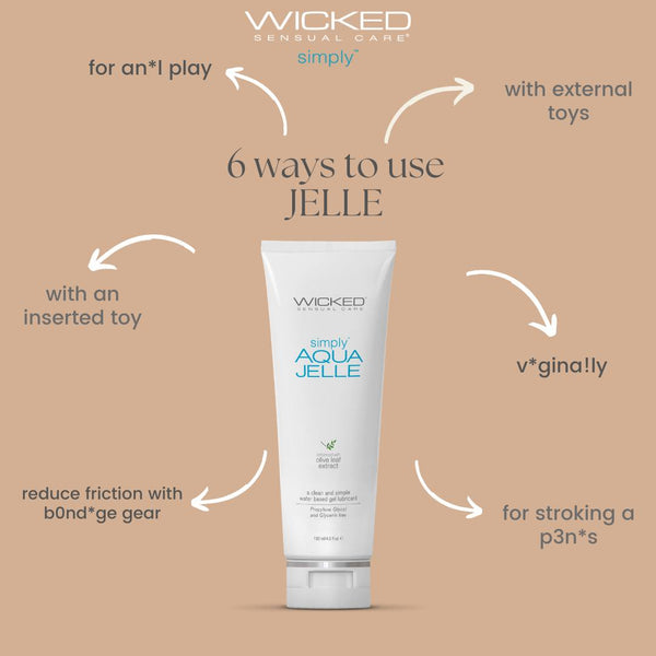 Wicked Sensual Care Simply Aqua Jelle Lubricant - 4 oz. - Extreme Toyz Singapore - https://extremetoyz.com.sg - Sex Toys and Lingerie Online Store - Bondage Gear / Vibrators / Electrosex Toys / Wireless Remote Control Vibes / Sexy Lingerie and Role Play / BDSM / Dungeon Furnitures / Dildos and Strap Ons &nbsp;/ Anal and Prostate Massagers / Anal Douche and Cleaning Aide / Delay Sprays and Gels / Lubricants and more...