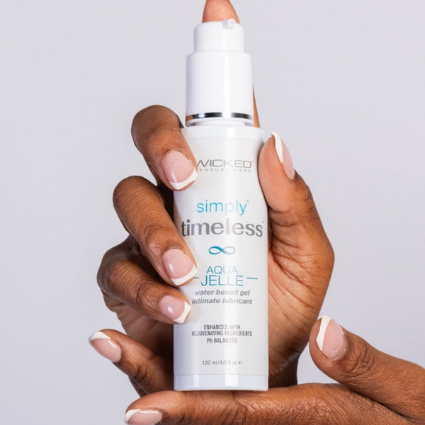 Wicked Sensual Care Simply Timeless Aqua Jelle Water Based Gel - 4 oz. - Extreme Toyz Singapore - https://extremetoyz.com.sg - Sex Toys and Lingerie Online Store - Bondage Gear / Vibrators / Electrosex Toys / Wireless Remote Control Vibes / Sexy Lingerie and Role Play / BDSM / Dungeon Furnitures / Dildos and Strap Ons &nbsp;/ Anal and Prostate Massagers / Anal Douche and Cleaning Aide / Delay Sprays and Gels / Lubricants and more...