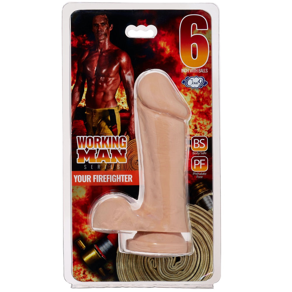 Cloud 9 Working Man Series Your Firefighter 6" Dildo With Balls - Extreme Toyz Singapore - https://extremetoyz.com.sg - Sex Toys and Lingerie Online Store - Bondage Gear / Vibrators / Electrosex Toys / Wireless Remote Control Vibes / Sexy Lingerie and Role Play / BDSM / Dungeon Furnitures / Dildos and Strap Ons &nbsp;/ Anal and Prostate Massagers / Anal Douche and Cleaning Aide / Delay Sprays and Gels / Lubricants and more...