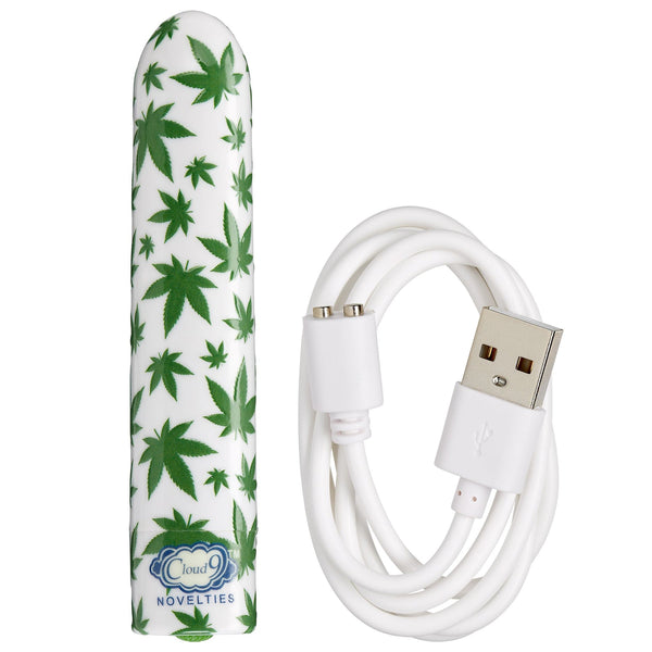 Cloud 9 Novelties 420 Slim Cannabis Leaf Vibe Rechargeable Bullet Vibrator - Extreme Toyz Singapore - https://extremetoyz.com.sg - Sex Toys and Lingerie Online Store - Bondage Gear / Vibrators / Electrosex Toys / Wireless Remote Control Vibes / Sexy Lingerie and Role Play / BDSM / Dungeon Furnitures / Dildos and Strap Ons &nbsp;/ Anal and Prostate Massagers / Anal Douche and Cleaning Aide / Delay Sprays and Gels / Lubricants and more...