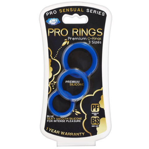 Cloud 9 Novelties Pro Sensual Silicone Cock Ring Set - Blue - Extreme Toyz Singapore - https://extremetoyz.com.sg - Sex Toys and Lingerie Online Store - Bondage Gear / Vibrators / Electrosex Toys / Wireless Remote Control Vibes / Sexy Lingerie and Role Play / BDSM / Dungeon Furnitures / Dildos and Strap Ons &nbsp;/ Anal and Prostate Massagers / Anal Douche and Cleaning Aide / Delay Sprays and Gels / Lubricants and more...