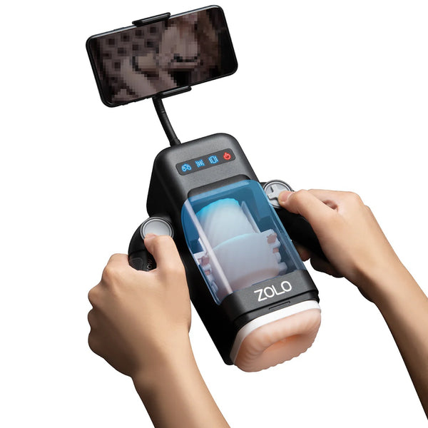 Blowstation Rechargeable Hand-Held Thrusting Vibrating Masturbator with Heating System