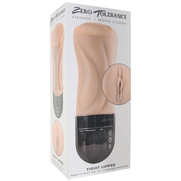 Zero Tolerance Tight Lipped Rechargeable Sucking & Vibrating Masturbator - Light