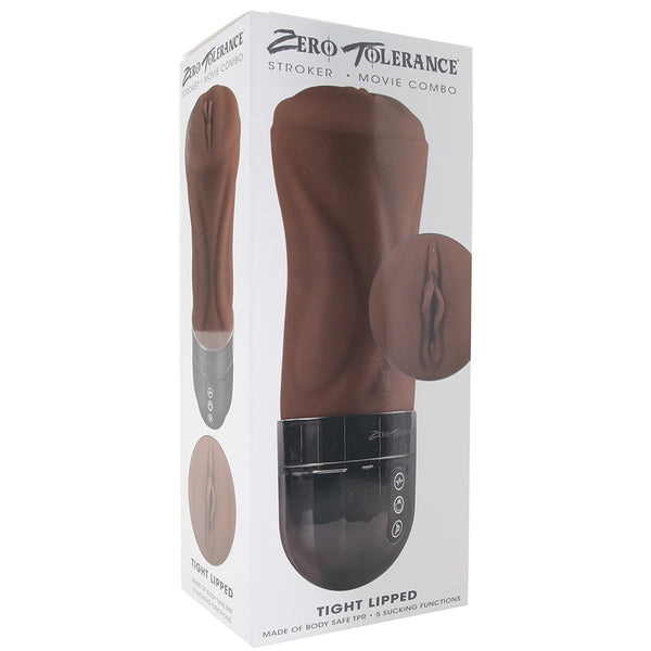 Zero Tolerance Tight Lipped Rechargeable Sucking & Vibrating Masturbator - Dark