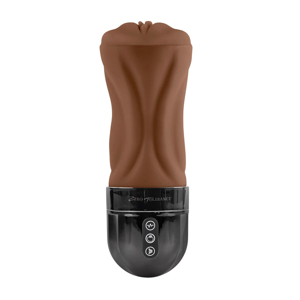 Zero Tolerance Tight Lipped Rechargeable Sucking & Vibrating Masturbator - Dark