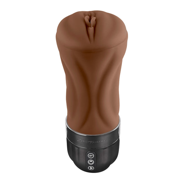 Zero Tolerance Tight Lipped Rechargeable Sucking & Vibrating Masturbator - Dark