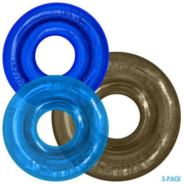 RIMRINGZ  flexTPR™ Softlips Multi Size 3-Pack Cockrings - Cool Blues