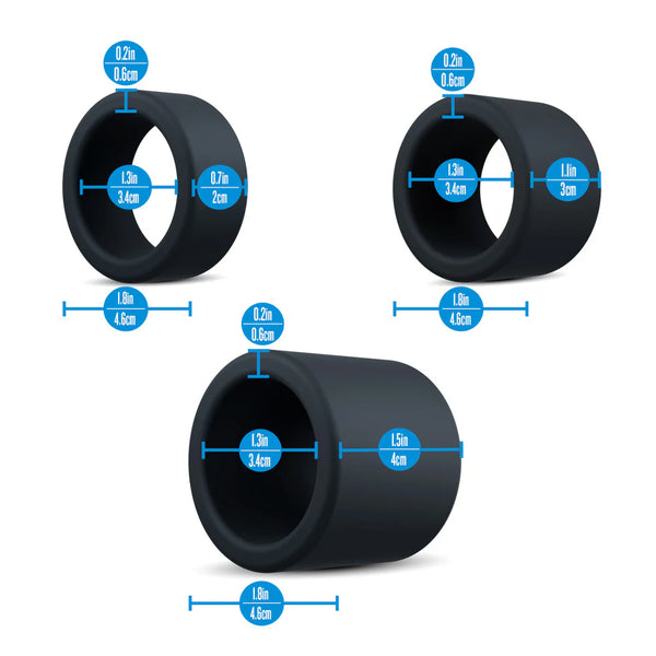 Performance Plus Accelerate Platinum-Cured Silicone 3 Cock Ring Set