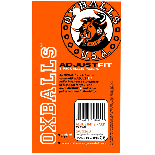 ADJUSTFIT flexTPR™ 3-Pack Cocksheath Custom Sizing Inserts - Clear