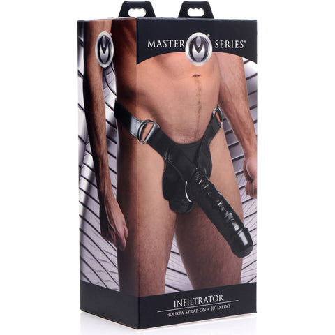 Infiltrator Hollow Strap-On with 10" Dildo