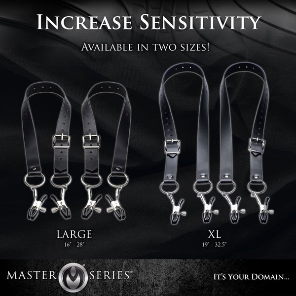 Master Series Spread Labia Spreader Straps with Clamps - Extreme Toyz Singapore - https://extremetoyz.com.sg - Sex Toys and Lingerie Online Store - Bondage Gear / Vibrators / Electrosex Toys / Wireless Remote Control Vibes / Sexy Lingerie and Role Play / BDSM / Dungeon Furnitures / Dildos and Strap Ons  / Anal and Prostate Massagers / Anal Douche and Cleaning Aide / Delay Sprays and Gels / Lubricants and more...