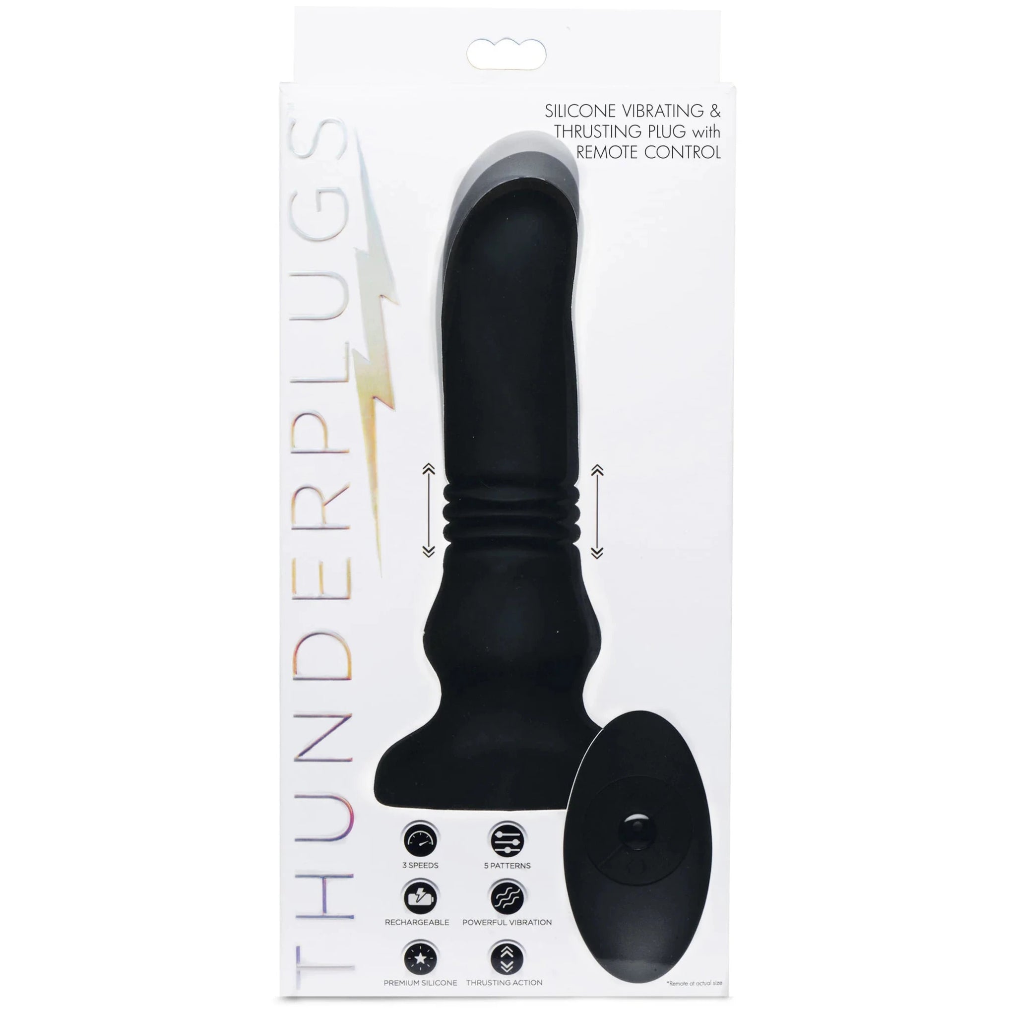 Vibrating & Thrusting Rechargeable Plug with Remote Control